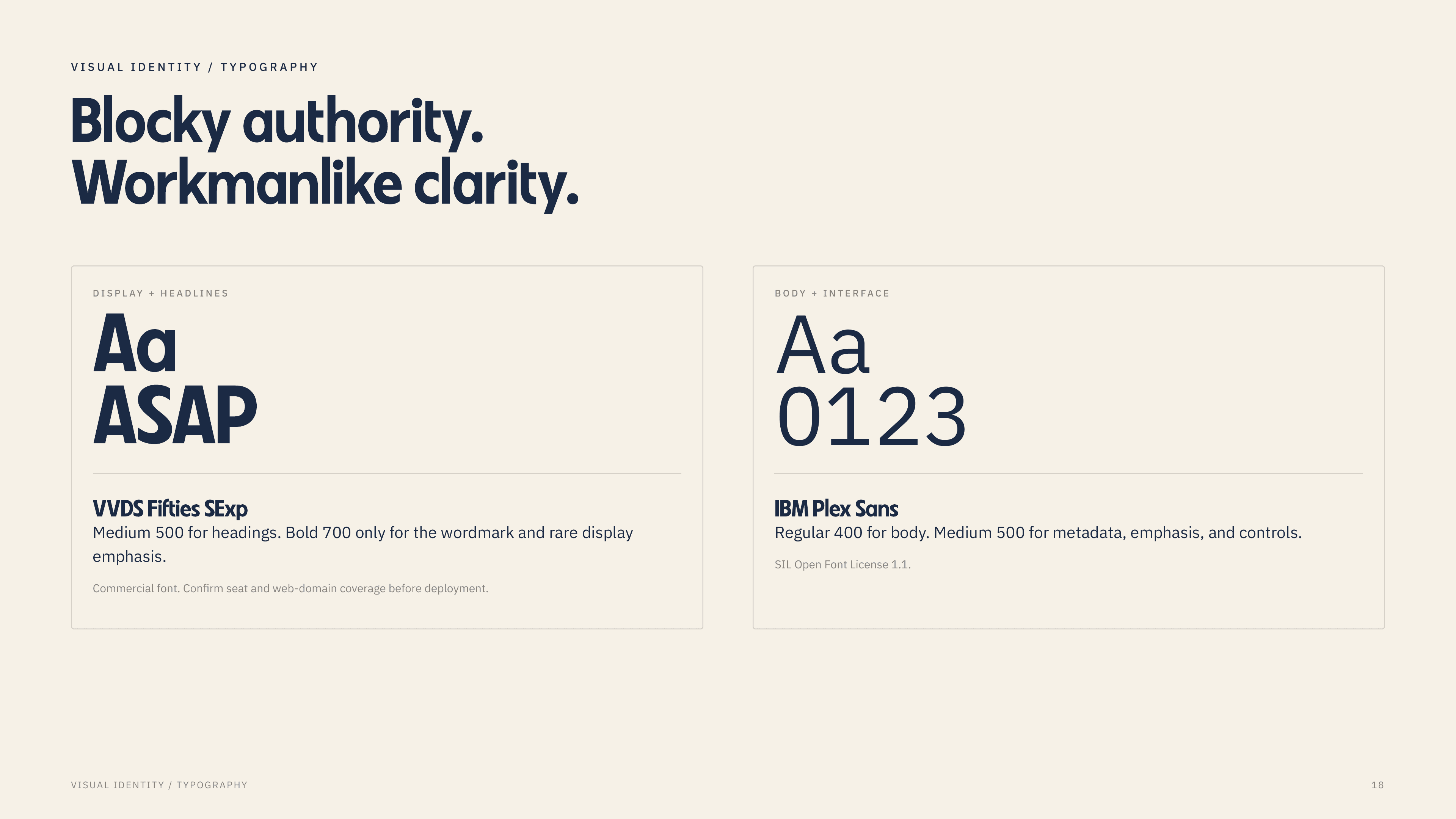 Always Secure guidelines page: Typography