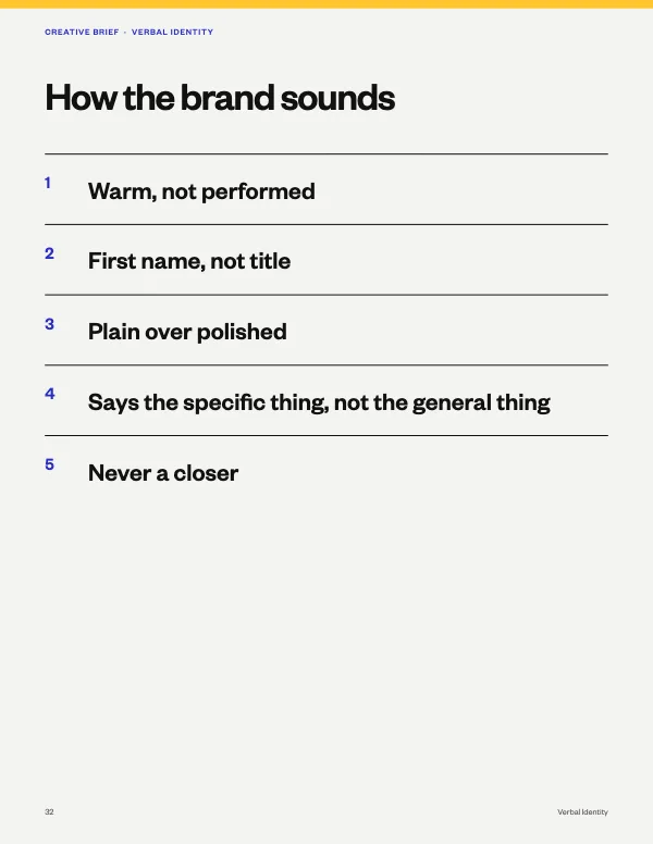 Always Secure Brand Playbook, page 32: Verbal Identity